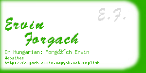 ervin forgach business card